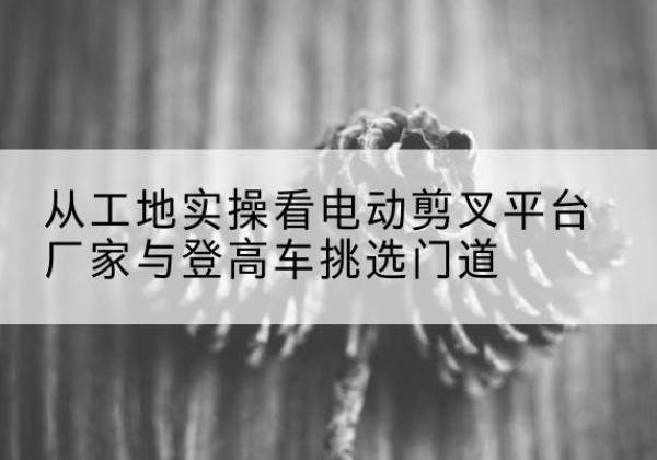 蚌山电动剪叉升降平台厂家-从工地实操看电动剪叉平台厂家与登高车挑选门道